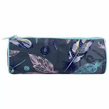 270058, Пенал-тубус BRAUBERG, с эффектом SOFT TOUCH, полиэстер, "Feathers", 22х8 см, 270058