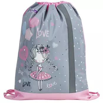 270187, Мешок для обуви ЮНЛАНДИЯ, светоотражающая полоса, 46х36 см, Girl and balloons, 270187