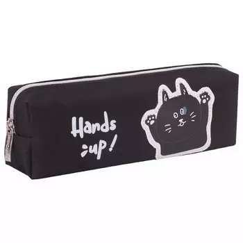 270279, Пенал ЮНЛАНДИЯ, 1 отделение, полиэстер, "Cat", черный, 19х4х6 см, 270279