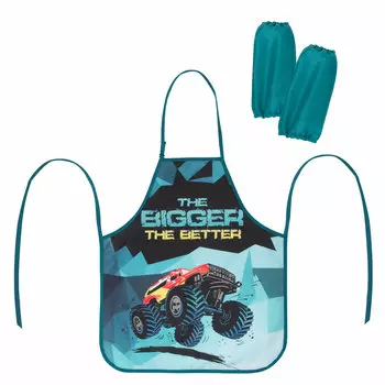 270388, Фартук с нарукавниками ЮНЛАНДИЯ, 45x54 см, "Monster-truck", 270388
