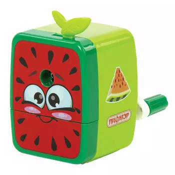 270427, Точилка механическая ПИФАГОР "Арбуз", корпус зелёный/красный, 270427