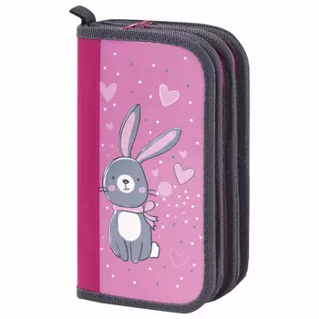 270892, Пенал ПИФАГОР, 3 отделения, ламинированный картон, 19х11 см, "Adorable bunny", 270892