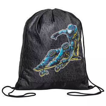 270907, Мешок для обуви ПИФАГОР, 1 отделение, полиэстер, 42х34 см, "Space skater", 270907