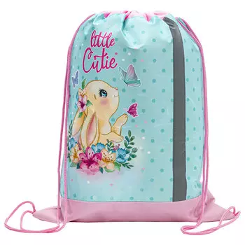 270914, Мешок для обуви ЮНЛАНДИЯ, плотный, светоотражающая полоса, полиэстер, 46х36 см, "Little cutie", 270914