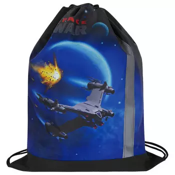 270916, Мешок для обуви ЮНЛАНДИЯ, плотный, светоотражающая полоса, 46х36 см, "Space war", 270916