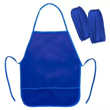 270920, Фартук с нарукавниками для уроков труда ПИФАГОР, малый, полиэстер, 39х49 см, синий, 270920