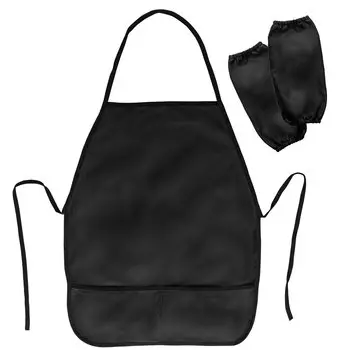 270921, Фартук с нарукавниками для уроков труда ПИФАГОР, малый, полиэстер, 39х49 см, черный, 270921