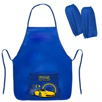 270926, Фартук с нарукавниками для уроков труда ПИФАГОР, 1 карман, 44x55 см, "Racing car", 270926