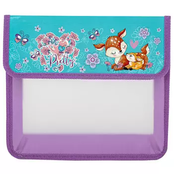 270966, Папка для тетрадей ЮНЛАНДИЯ А5, пластик, 2 отделения, клапан на липучке, "Deer", 270966