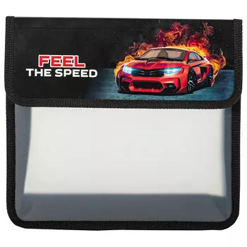 270969, Папка для тетрадей ЮНЛАНДИЯ А5, пластик, 2 отделения, клапан на липучке, "Feel the speed", 270969