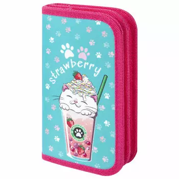 271023, Пенал ЮНЛАНДИЯ, 2 отделения, полиэстер, 19х11 см, "Yummy cat", 271023