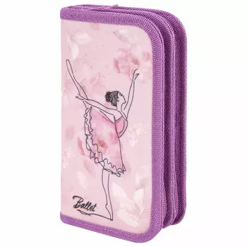 271024, Пенал ЮНЛАНДИЯ, 2 отделения, полиэстер, 19х11 см, "Ballet", 271024