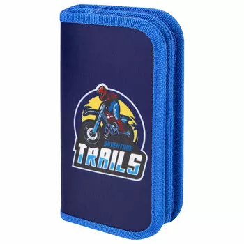 271025, Пенал ЮНЛАНДИЯ, 2 отделения, полиэстер, 19х11 см, "Adventure trails", 271025