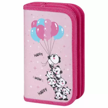 271029, Пенал ЮНЛАНДИЯ, 3 отделения, полиэстер, 19х11 см, "Funny trip", 271029