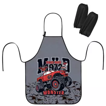 271046, Фартук с нарукавниками ЮНЛАНДИЯ, 45х54 см, "Truck race", 271046