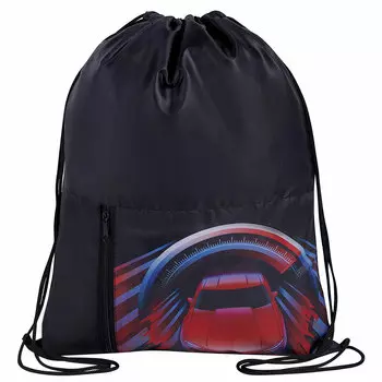 271055, Мешок для обуви ЮНЛАНДИЯ, карман на молнии, 33х42 см, "High speed", 271055