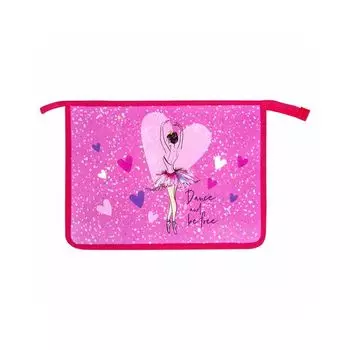 271077, Папка для тетрадей ЮНЛАНДИЯ А4, 1 отделение, пластик, на молнии, Ballerina, 271077