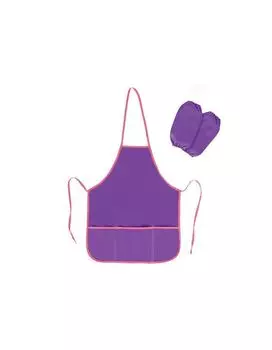 271093, Фартук с нарукавниками для уроков труда ПИФАГОР, увеличенный размер, 45х60 см, фиолетовый, 271093
