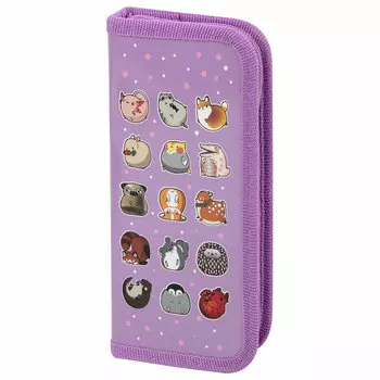 271099, Пенал ПИФАГОР, 1 отделение, ламинированный картон, 19х9 см, "Animals", 271099