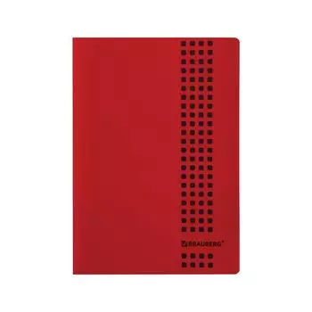403401, (цена за 12 шт.) Тетрадь А4 40л. BRAUBERG Metropolis, скоба, клетка, обложка пластик, КРАСНЫЙ