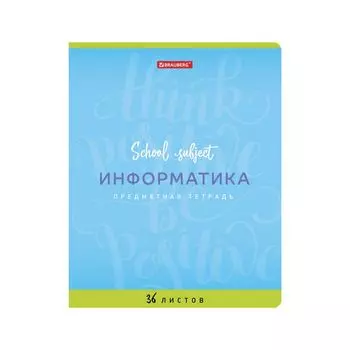 403496, (цена за 30 шт.) Тетрадь предметная ПАЛИТРА ЗНАНИЙ 36л, обложка мелованная бумага, ИНФОРМАТИКА,клетка,BRAUBER