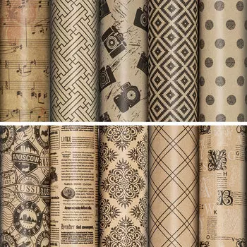 591913, (цена за 50 шт.) Бумага упаковочная "Kraft Unlimited", 70x100 см, 10 дизайнов ассорти, ЗОЛОТАЯ СКАЗКА, 591913