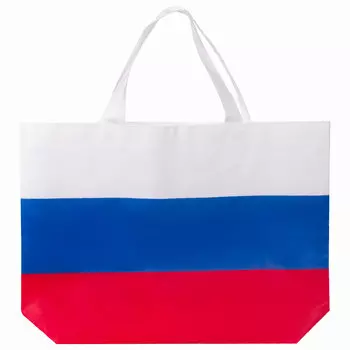 605519, (цена за 10 шт.) Сумка "Флаг России" триколор, 40х29 см, нетканое полотно, BRAUBERG, 605519, RU39