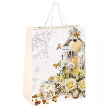 606575, (цена за 12 шт.) Пакет подарочный 26x12,7x32,4 см, ЗОЛОТАЯ СКАЗКА "Романтика", ламинированный, 606575