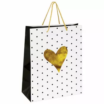 606583, (цена за 12 шт.) Пакет подарочный 26x12,7x32,4 см, ЗОЛОТАЯ СКАЗКА "Золотое сердце", ламинированный, 606583