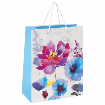 606585, (цена за 12 шт.) Пакет подарочный 26x12,7x32,4 см, ЗОЛОТАЯ СКАЗКА "Весенний букет", ламинированный, 606585