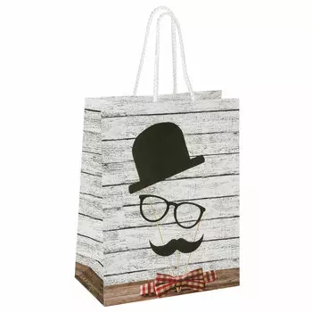 606587, (цена за 12 шт.) Пакет подарочный 17,8x9,8x22,9 см, ЗОЛОТАЯ СКАЗКА "Джентльмен", ламинированный, 606587