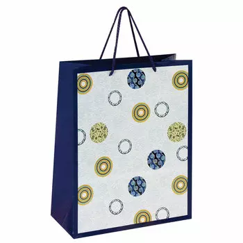 606602, (цена за 12 шт.) Пакет подарочный 26x12,7x32,4 см, ЗОЛОТАЯ СКАЗКА "Кольца и круги", ламинированный, 606602
