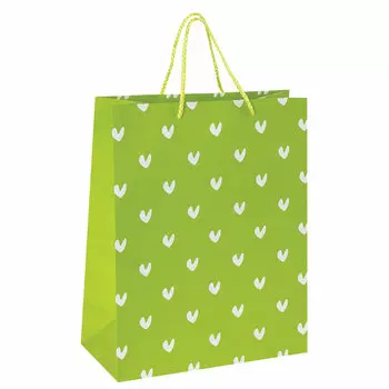 606603, (цена за 12 шт.) Пакет подарочный 26x12,7x32,4 см, ЗОЛОТАЯ СКАЗКА "Зеленый в галочку", ламинированный, 606603