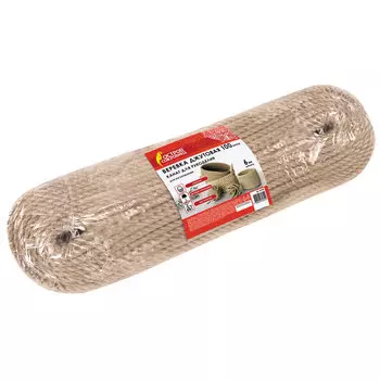 607952, Веревка (канат) джутовая для рукоделия, декоративная, длина 100 м, d=6 мм, ОСТРОВ СОКРОВИЩ, 607952
