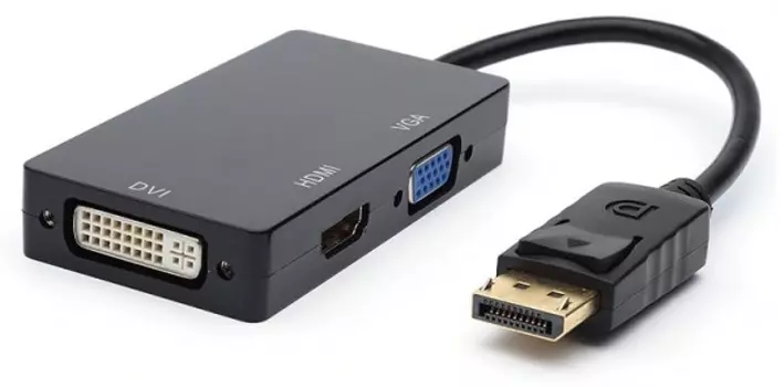 Адаптер ATcom DisplayPort M - HDMI, VGA, DVI AT6854