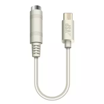 Адаптер BoraSCO Type-C - AUX 0.15м белый