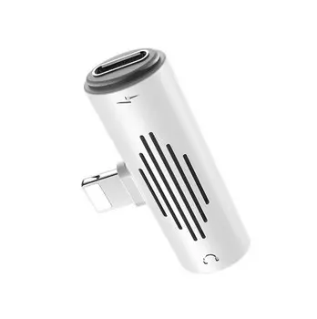 Адаптер Borofone BV7 Light Jack 3.5mm/Lightning F - Lightning M White