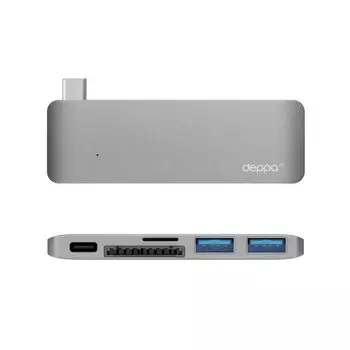 Адаптер Deppa USB-C адаптер для Macbook 5-в-1 графит 72217