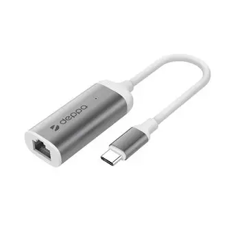 Адаптер Deppa USB Type-C - Gigabit Ethernet графит 73119