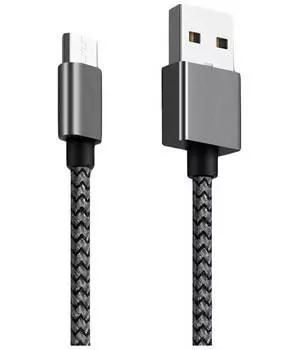 Адаптер Ginzzu USB - microUSB 25cm Black GC-151B