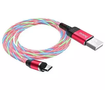 Адаптер Hoco Ingenious Streamer U90 USB - MicroUSB 1m Red 6931474730039