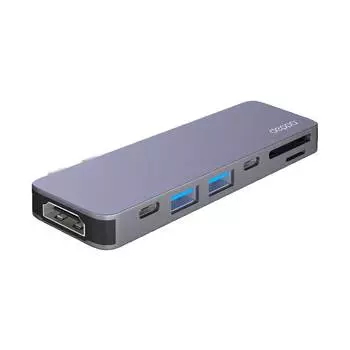 Адаптер USB-C Deppa для MacBook 7-в-1, графит 73121