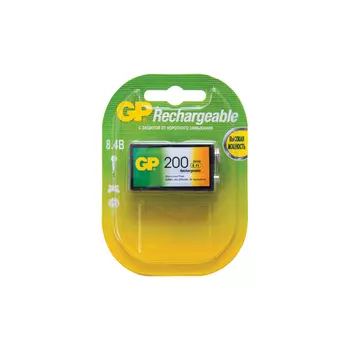 Аккумулятор GP 20R8H 9V NiMH 200mAh (1шт)