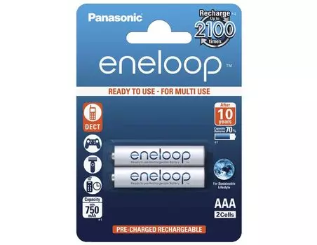 Аккумулятор Panasonic Eneloop AAA 750 2BP (BK-4MCCE/2BE)