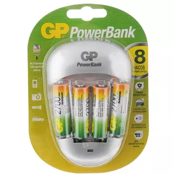 Аккумулятор + зарядное устройство GP PowerBank PowerBankPB27GS270/100 AA NiMH 2700mAh (4шт)