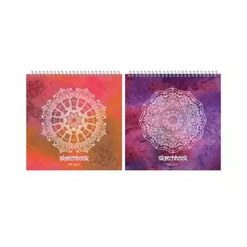 Альбом для эскизов (скетчбук), белая бумага, 250х250 мм, 160 г/м2, 60 листов, гребень, жёсткая подложка, 2615