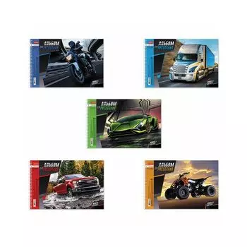 Альбом для рисования А4 24 л., спираль, обложка картон, HATBER, 205х300 мм, "Мир моторов", 24А4Всп (50 шт.)