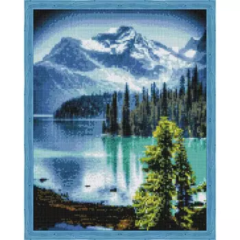 Алмазная картина Горное озеро 40*50см на подрамнике