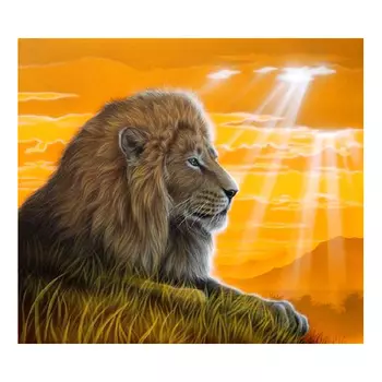 Алмазная картина Лев 40*50см без подрамника