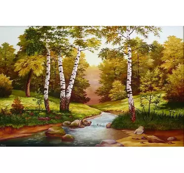 Алмазная картина Ручей 40*50см на подрамнике